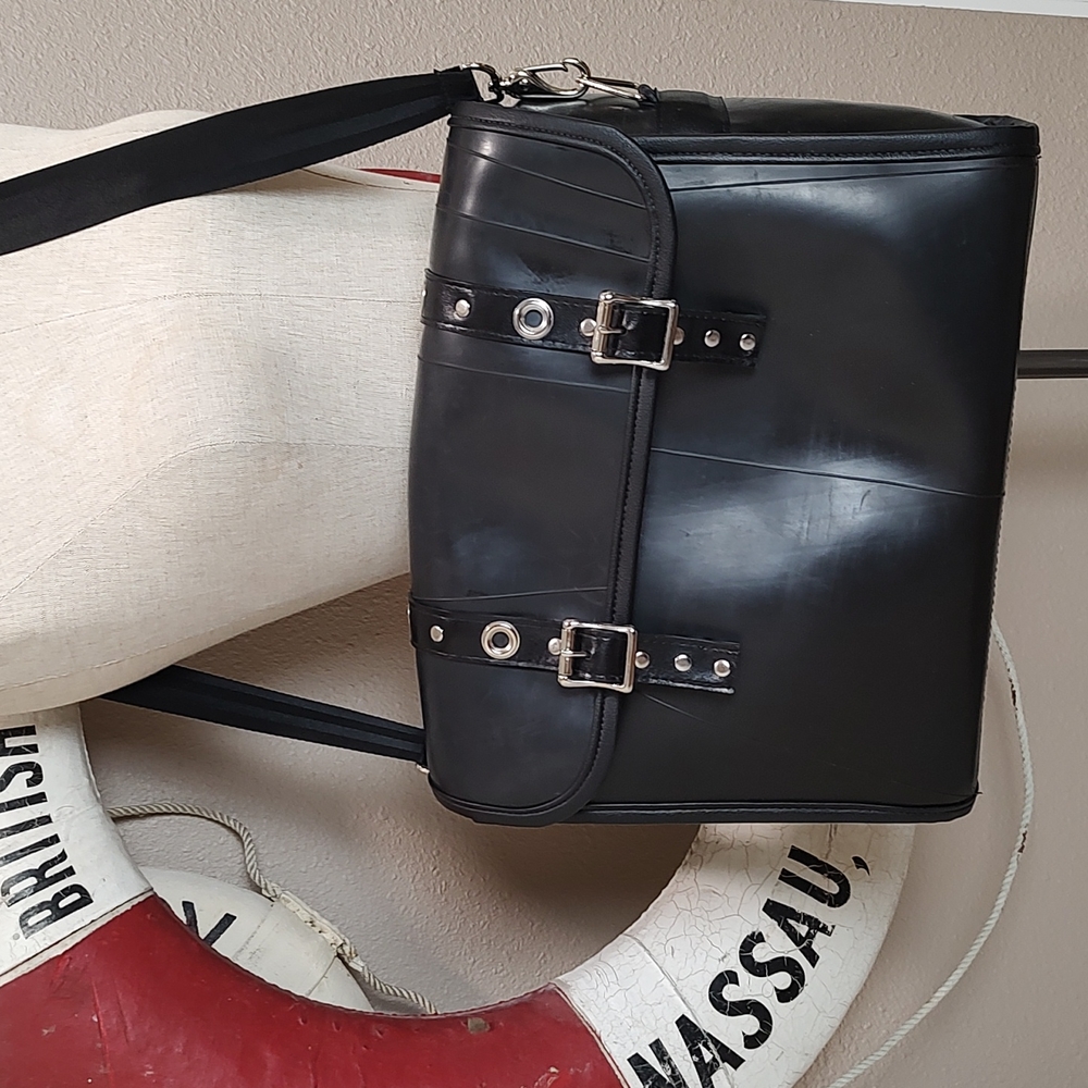 NEW Passchal US Made Recycled Rubber Tire Messenger Bag